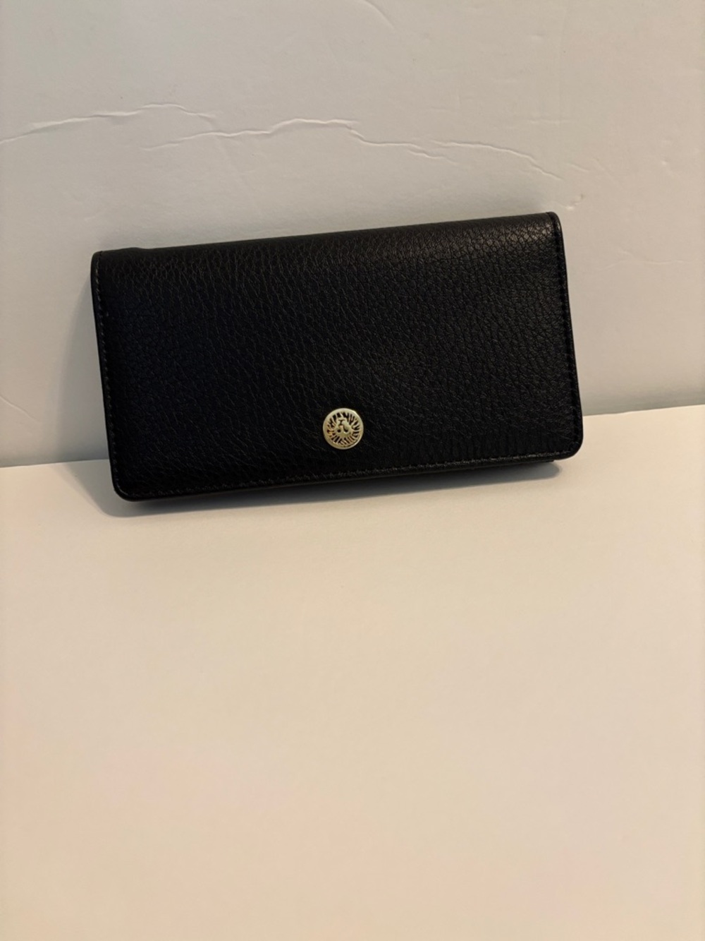 Anne Klein black pebbled leather wallet